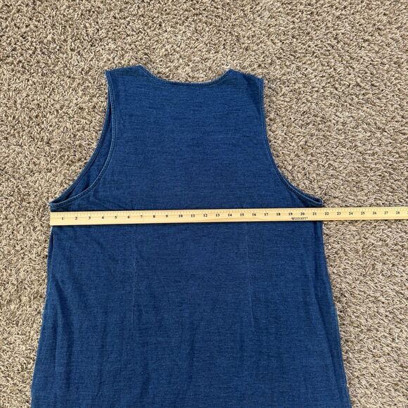 J. Jill Pure Jill Indigo Tank Dress Chambray Blue XL/P Classic Preppy Comfort - Picture 10 of 10